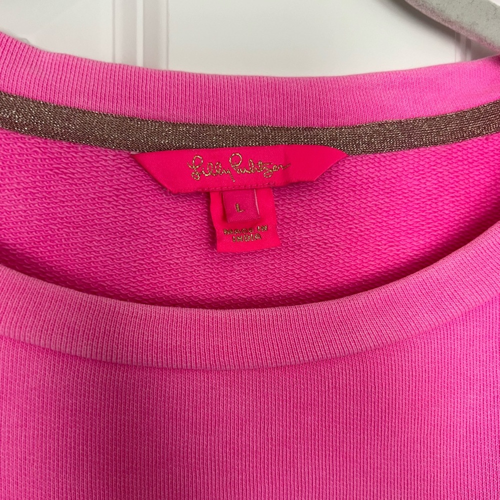 Lilly Pulitzer Rooney sweatshirt size L pink - Picture 2 of 5